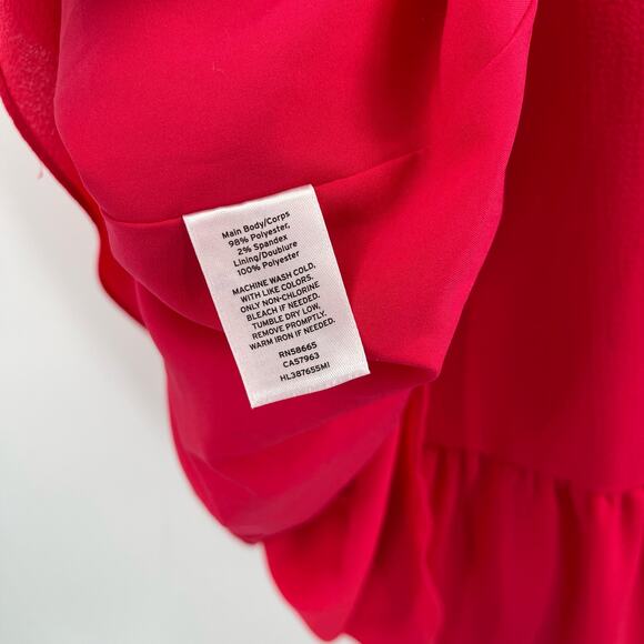 CHELSEA28 Dress Size Small Ruffle Back Fuchsia Pink Cocktail Evening Event - Picture 13 of 14